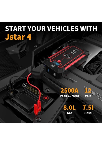 Jstar 4 24000 Mah 2500a Jump Starter Taşınabilir Akü Takviye Cihazı Kablosuz Şarj + Pusula + Çanta + Led Lamba + Powerbank