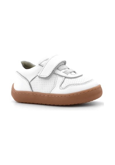 Rakerplus Bob Hakiki Deri Beyaz Barefoot Cırtlı Lastikli Bebek Sneaker Ayakkabı Beyaz
