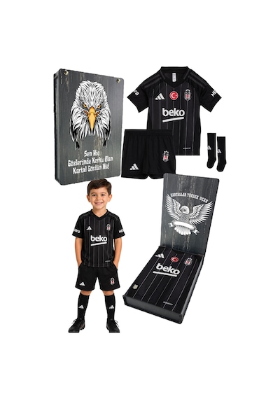 Beşiktaş Lisanslı Adidas Siyah Set Forma Uv Kutu Siyah-beyaz
