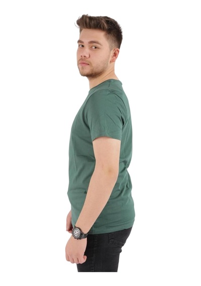 Cazador Erkek Slim Fit Bisiklet Yaka Pamuklu Düz Tişört 4623 Hunter