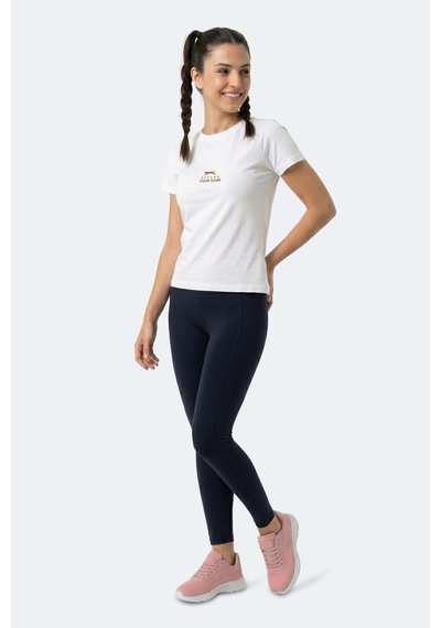 Slazenger Kosta Kadın Baskılı Ekru Tişört