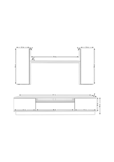 Decoraktiv Trio 5ds Mdf Tv Ünitesi Tv Sehpası Pera - Antrasit