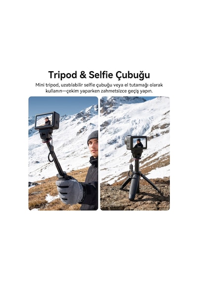 Ulanzi Mt99 Manyetik Mini Tripod Selfie Çubuğu Action 6 Ve Nano Uyumlu - S079 Siyah