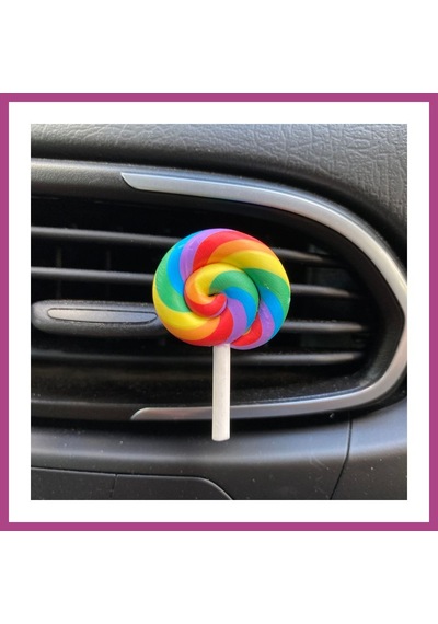 Gees Global Lolipop Şeker Figürlü Klima Havalandırma Izgara Süsü Klips Mavi Kırmızı Gbzs
