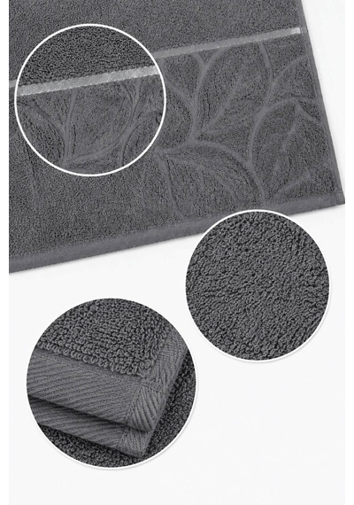 El Yüz Havlusu 50x90 Cm Kısmi Kadife Lunaria Collection 230 Gr Antrasit