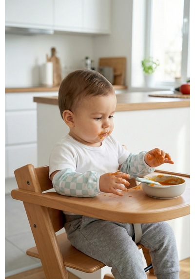 Sıvı Geçirmez Lastikli Bebek Mama Beslenme Kolluğu Seti Çocuk Aktivite Etkinlik Kol Kılıfı D.Yeşil