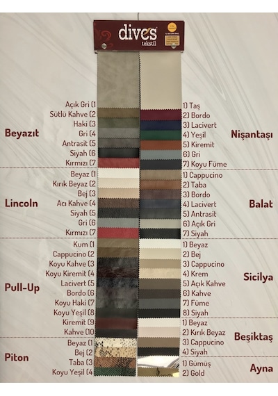 Beyazıt Serisi Premium 1. Kalite Döşemelik Suni Deri [7 Renk]