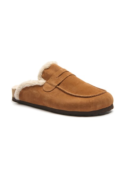 Comfortfusse Snug-pl - Kadın Ortopedik Deri Sabo Terlik Taba Süet Deri