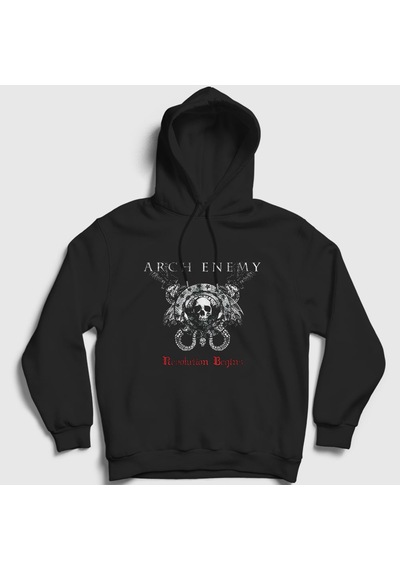 Presmono Unisex Revolution Arch Enemy Kapüşonlu Sweatshirt Siyah
