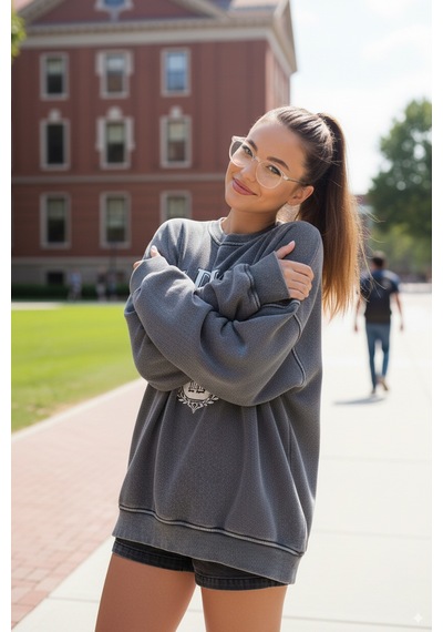 Fashion Friends Üniversite Kolej Salaş Alacalı İçi Tüylü Uzun Kollu Bol Kesim Salaş Kışlık Kadın Ünisex Sweatshirt Füme Fashion Friends Üniversite Kolej Salaş Alacalı İçi Tüylü Uzun Kollu Bol Kesim Salaş Kışlık Kadın Ünisex Sweatshirt Füme