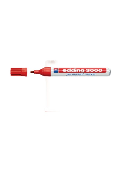 Edding Markör Permanent Yuvarlak Uçlu 1.5-3 Mm Kırmızı 3000 10 A