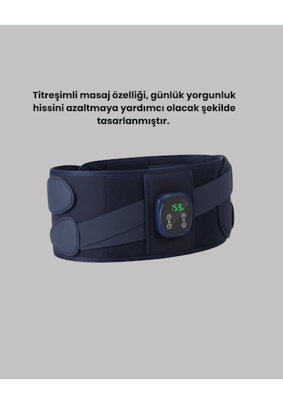 Titreşimli Masajlı Bel Kemeri Glblseme - 60 Isıtmalı Destekli Çok Renkli