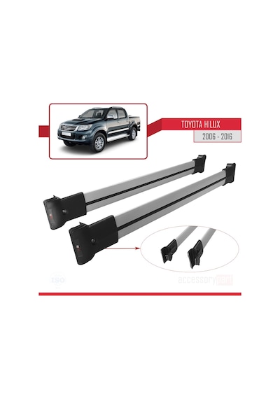 Toyota Uyumlu Hilux 2006-2016 Arası Fly Model Ara Atkı Tavan Barı Gri