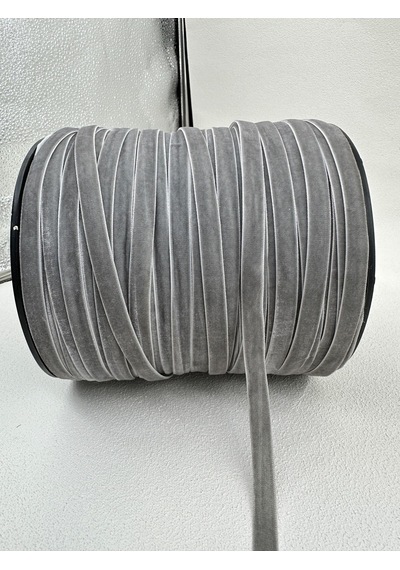 Paşateks- 1 Cm Düz Kadife-5 Metre-e. Gri
