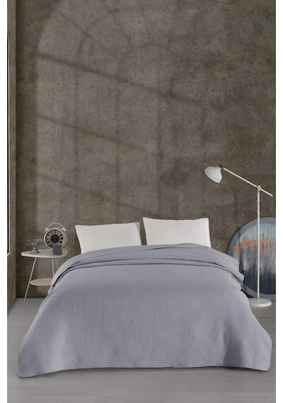 Elart Pandora Çok Amaçlı Yatak Örtüsü Çift Kişilik 200x220 Cm Gri Gri