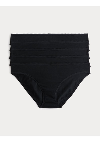 Marks & Spencer 5'li Cotton Lycra Bikini Külot Seti Siyah