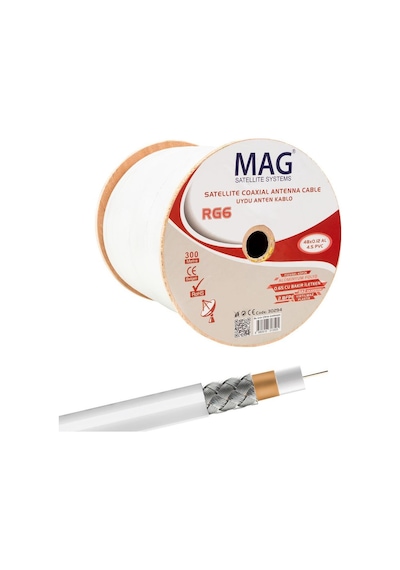 Mag RG6 FA Mini İnce Anten Kablosu 300metre 48 Tel