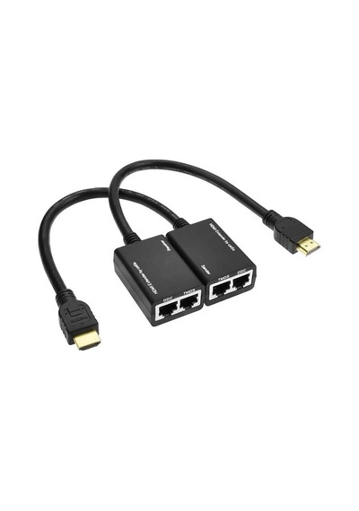 Wozlo 30 MT HDMI Extender - CAT5E/6 RJ45 Kablosuz Tekrarlayıcı Verici + Alıcı Aktarıcı