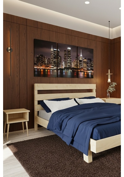 Renazzo Natura New Masif Ahşap Karyola Ve 2 Adet Komodin Natürel 120x200 Natürel - 120 X 200 Renazzo Natura New Masif Ahşap Karyola Ve 2 Adet Komodin Natürel 120x200 Natürel - 120 X 200