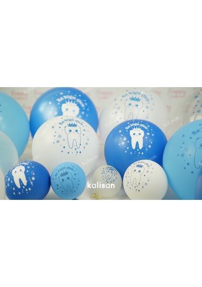 İlk Dişim Çıktı Balon, 30cm x 8 Adet - Mavi
