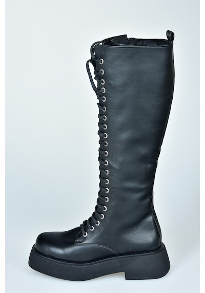 Fox Shoes Siyah Bağcıklı Günlük Kadın Çizme L610130909