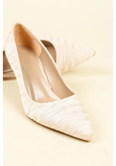 Birikon Pliseli Saten Stiletto Ten-6220 Ten