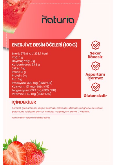 Karpuz Ve Çilek Aromalı Şekersiz Şekerleme