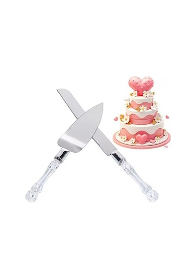 Saplı Pasta Servis Seti Spatula Bıçak Ikili Set