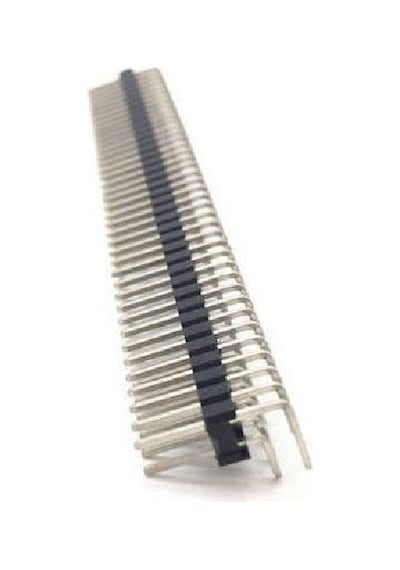 40 Pin 2x40 2.54mm 90 Derece Erkek - Erkek header Altın Kaplama