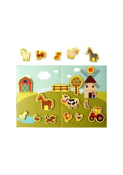 Calimera Toys Ahşap Mıknatıslı Seyahat Kitabı Çiftlik Oyunu