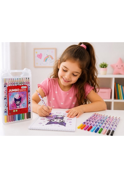 Fatih Hello Kids Jumbo Üçgen Boya 12 Çantalı Çok Renkli