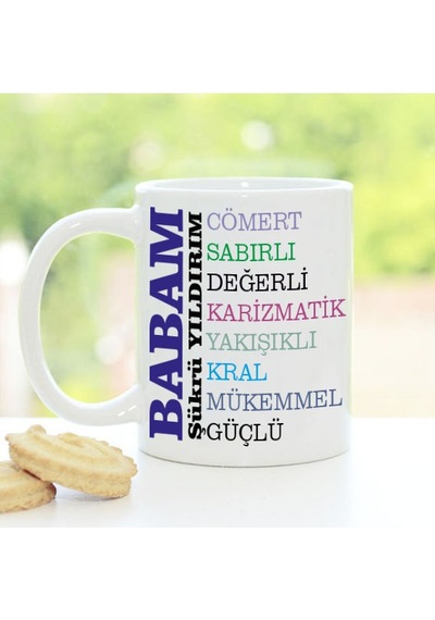 Babaya Özel Isim Yazılı Kupa Bardak