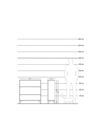 Arges Şifonyer 2 Raflı 88x30x96 Antrasit-antrasit Antrasit