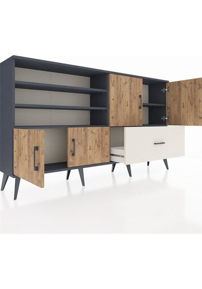 Arges Konsol 5 Raflı Tek Çekmeceli 4 Kapaklı 176x30x99 Antrasit-ç Antrasit-çam/aytaşı Arges Konsol 5 Raflı Tek Çekmeceli 4 Kapaklı 176x30x99 Antrasit-ç Antrasit-çam/aytaşı