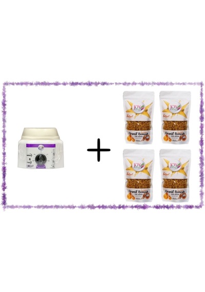 Joy wax Isıtıcı Kazan + 4 Adet Ganül Boncuk Ağda Naturel