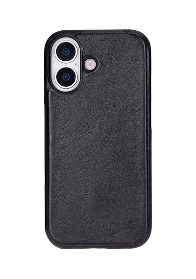 Bloomcase Ultimate Jacket Obsidian Black Apple Uyumlu iPhone 17 6.3" Hakiki Deri Kılıf Siyah