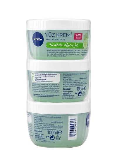 Nivea Kavanoz Ferahlatıcı Hydro Gel Yüz Kremi 100ml 20'li Paket