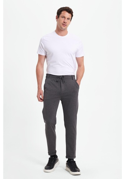 Tudors Erkek Slim Fit Pamuklu Beli Bağlamalı Yan Cepli Katlamalı Paça Jogger Gri Pantolon-42319 gri Tudors Erkek Slim Fit Pamuklu Beli Bağlamalı Yan Cepli Katlamalı Paça Jogger Gri Pantolon-42319 gri