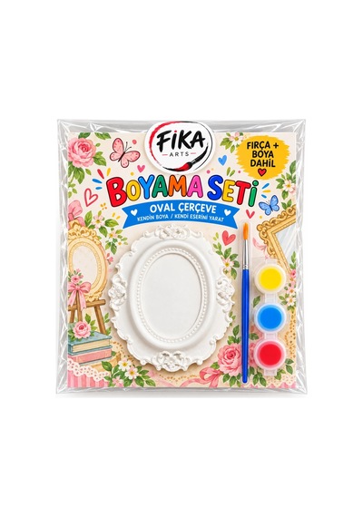 Oval Çerçeve Boyama Seti Taş Tozu Figür Boyama Seti