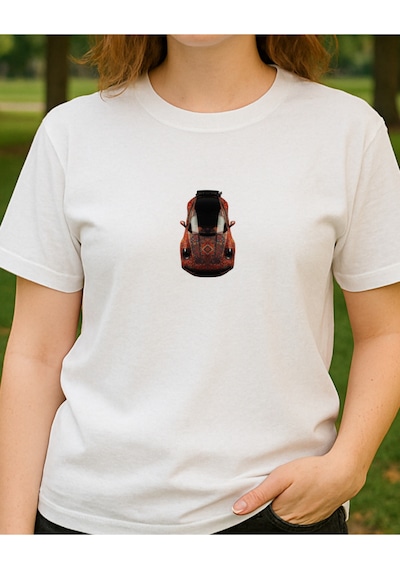 Etnik 911 Baskılı T-shirt Beyaz