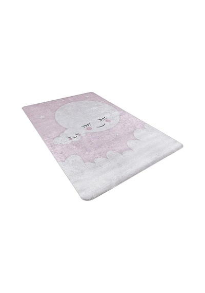 Bespoky Kareli Modern Halısı Dijital Baskı Kaymaz Pembe - Pudra Pembe - Hlnc032