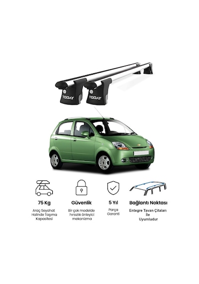 Trio-ı Chevrolet Spark 2010-2015 Uyumlu Kilitli Ara Atkı 120cm Port Bagaj Tavan Barı