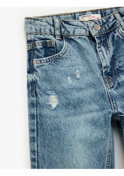 Koton Cep Detaylı Yıpratılmış Detaylı Mom Fit Pamuklu Denim Pantolon Orta İndigo 6wkg40043ad Indigo Koton Cep Detaylı Yıpratılmış Detaylı Mom Fit Pamuklu Denim Pantolon Orta İndigo 6wkg40043ad Indigo
