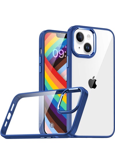 Ardemix Apple Uyumlu iPhone 14 Plus Flora Kılıf lacivert Lacivert