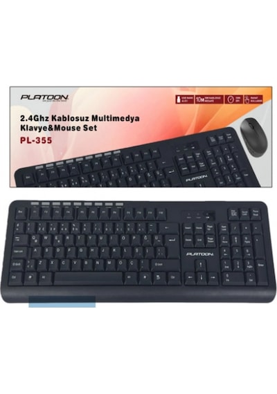 Platoon Pl-355 2.4ghz Multimedia Kablosuz Klavye Mouse Set Türkçe Q