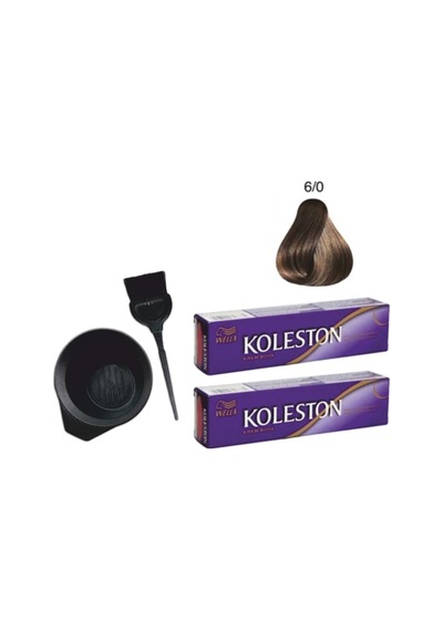 Koleston Saç Boyası 6/0 Koyu Kumral 50Ml X 2Adet +Boyama Seti