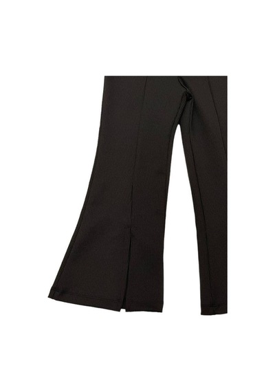 Zekids Kız Çocuk Fitilli İspanyol Paça Tayt-14206 SiYAH