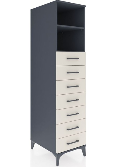 Kronos Dolap 2 Raflı 7 Çekmeceli 44x59x182 Antrasit-aytaşı Antrasit Kronos Dolap 2 Raflı 7 Çekmeceli 44x59x182 Antrasit-aytaşı Antrasit
