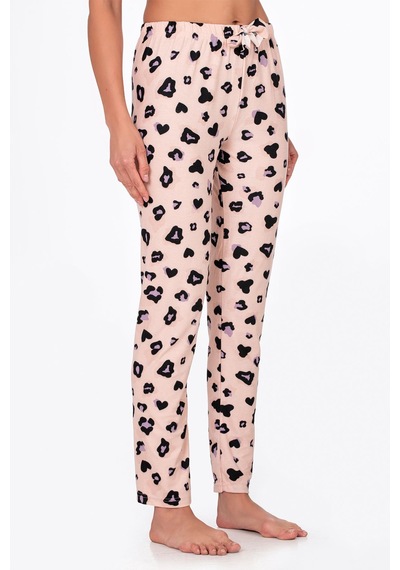 Kompedan Kadın Süet Leopar Desenli Pijama Tek Alt Desen 15