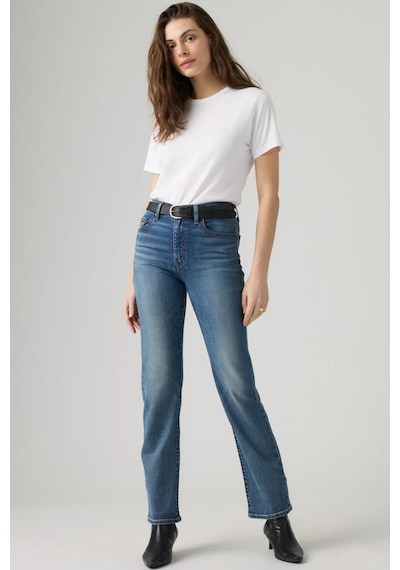 Levi's 723 Yüksek Bel Düz Kesim Lost Letters Med Indigo Kadın Jean-16561 Mavi